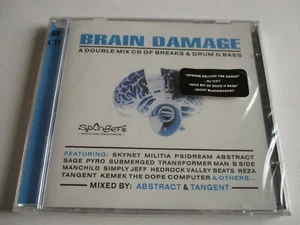 ABSTRACT & TANGENT BRAIN DAMAGE A Double Mix CD Of Breaks & Drum N Base 2004 NEW - Picture 1 of 2