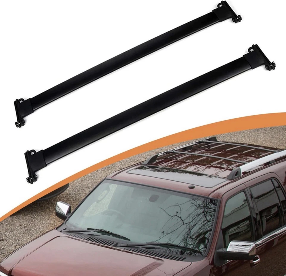 Roof Rack Cross Bars for 2005-2017 Ford Expedition Aluminum Crossbar Cargo Black - Image 1 of 4