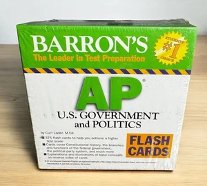 BARRON'S AP U.S. GOVERNMENT AND POLITICS FLASH CARDS By Lader New Sealed - Foto 1 di 3