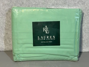 Ralph Lauren Solid Mineral Green Sheet 100% Cotton 250 Thread Full Flat NOS - Picture 1 of 4