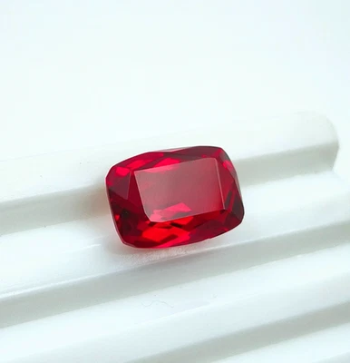 Red Ruby Cushion Cut loose Lab-Created Gemstone for custome Jewelry making ( 6) - Image 1 of 3