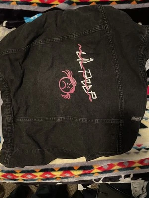 Jaqueta punk Lil Peep com meia manga branca e etiquetas costuradas unissex tamanho GG - Imagem 1 de 4