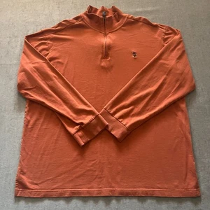 U.S. Polo Assn Orange 1/4 Quarter Zip Men XXL Pullover Sweater Big Tall Casual - Picture 1 of 7