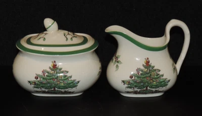 JUEGO DE CREMA Y AZÚCAR ÁRBOL DE NAVIDAD SPODE Foto 1 de 4