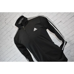 Adidas Athletic Jacket Mens Size Medium Performance Black Full Zip With Pockets  - Picture 1 of 6