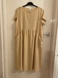 WENDY TRENDY smock dress yellow white gingham one size FAST FREE DELIVERY - Picture 1 of 2