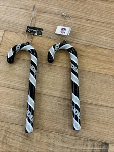 Oakland Raiders Ornamento Bastón de Caramelo NFL Navidad - Imagen 1 de 4