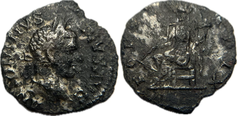 Caracalla Fourree Denarius | HÍBRIDO mulado con reverso Fortuna | 17mm, 2.2g Foto 1 de 1