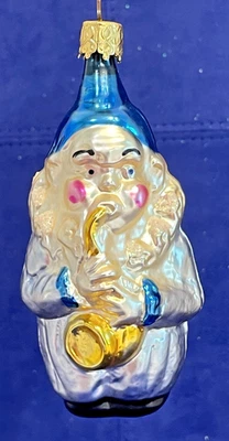 Payaso musical de colección Inge Glas con saxofón dorado adorno de Navidad retirado OWC USADO EN EXCELENTE ESTADO Foto 1 de 4