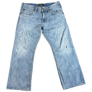 Jeans Zac argento uomo 36x30 blu vestibilità rilassata bootcut effetto invecchiato western cowboy - Foto 1 di 3