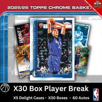 KEVIN DURANT 2025-26 Topps Chrome Basketball Player Break 30 Box 5 Case 1662 - image 1 of 3