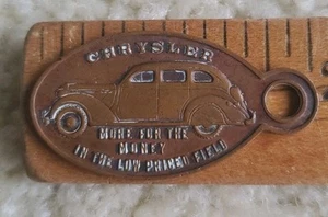 Vintage 1930s Chrysler Pictoral Key Chain Fob Memphis TN - Picture 1 of 2