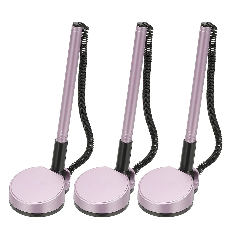 3Pcs Secure Pen with Adhesive Chain and Round Security Pen Holder, Purple - Image 1 of 4