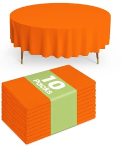 Plastic Table Cloth Disposable 10 Pack, 84'' Round Table Cloths, Halloween Pa... - Picture 1 of 6