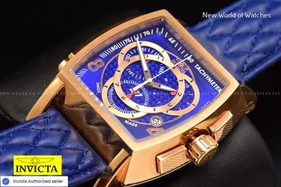 Invicta男士腕表S1 Rally 48毫米计时腕表蓝色SS皮革表带瑞士腕表 — 第 1/4 张图片