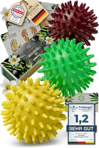 HELDSON® Premium Massageball Set [3 Härtegrade]- Igelball Fußmassage Hart, Weich - Bild 1 von 12