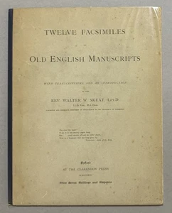Twelve Facsimiles of Old English Manuscripts by Rev. Walter Skeat Litt.D. 1892 - Picture 1 of 10