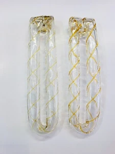 PAIR OF MURANO VENINI BAROVIER SHOWY BATZEGA OLD SPARES PARTS HOOK GLASS - Picture 1 of 5