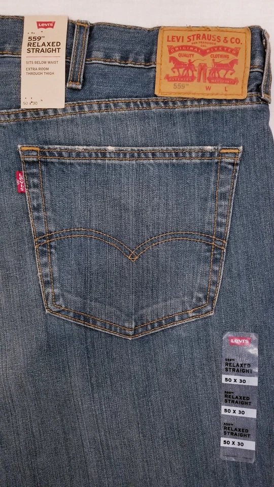 Levi's Mens 559 Relaxed Straight Jeans 30w X 32l 32 Sub Zero