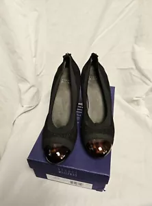 Stuart Weitzman Black w/ Brown Round Toe Goose Bump Heels Pump Size 8.5N - Picture 1 of 9