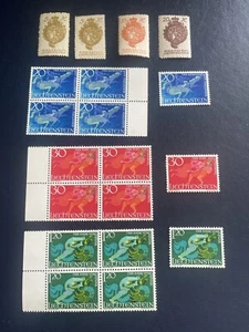 LIECHTENSTEIN 1920,1967. Various 7 Stamps And  3 Blocks Of 4 Stamps, VF/XF Cond. - Picture 1 of 10