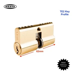 BRAVA-Tri-Lock Cylinder-Suits Gainsborough-Trilock-Free Postage-BRUTRILOCKTE2PB - Picture 1 of 3