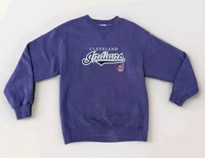 Vtg Cleveland Indians Exclusive Crable Sports Sweater Purple Mens M Chief Wahoo - Picture 1 of 9