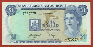 BERMUDA MONETARY AUTHORITY 1. 7. 1975 $1.00 (PICK#28a.1) CH VF - Picture 1 of 2