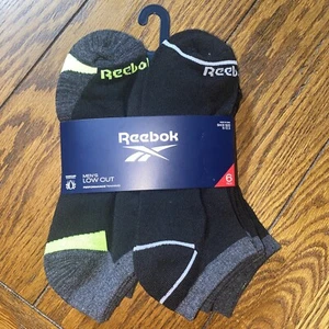 Reebok Herrensocken niedrig geschnitten feuchtigkeitsableitend gepolstert 6er Pack Schuhgröße 6-12,5 Neu mit Etikett - Bild 1 von 3