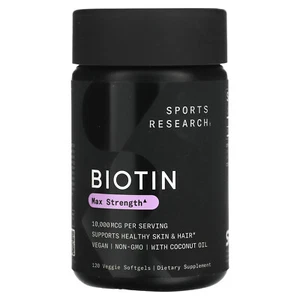 Biotin, Max Strength, 10,000 mcg, 120 Veggie Softgels - Picture 1 of 2