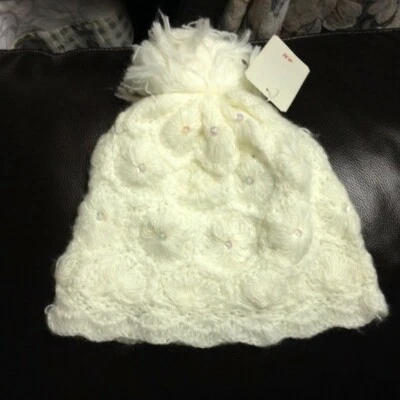 Conjunto de chapéu e cachecol branco brilhante H&M tamanho único - Imagem 1 de 4