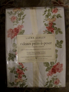 1 x Laura Ashley Vorhangschals " Angelique Creme " Rosen & Streifen, rosa - Bild 1 von 16