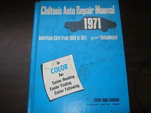 MANUAL DE REPARACIÓN DE AUTOMÓVILES CHILTTONS EN COLOR AUTOS Y VOLKSWAGEN AMERICANOS 1964-1971 - Imagen 1 de 1