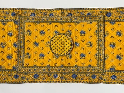 ¡NUEVO! VALDROME 6 MANTELES INDIVIDUALES 6 POSAVASOS Mesa Corredor Francia Algodón AMARILLO Azul RARO - Imagen 1 de 4