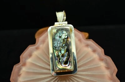925 Sterling Silver Abalone shell pendant charm - Image 1 of 4
