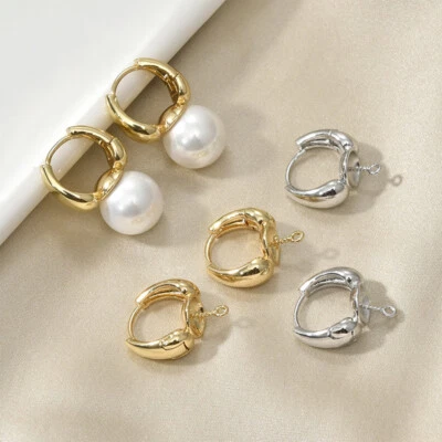 Gancho para pendiente con palanca trasera 6 piezas, pendientes de aro gruesos, pendientes de aro Huggie Foto 1 de 4