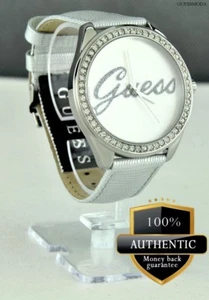 NEUESTE! Luxus GUESS Damenuhr Silber Leder U0782L1 Klassiker USA - Bild 1 von 1