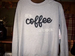 SECRET TRASURES LADIES IT'S COFFEE OCLOCK NOVELTY SLEEP NIGHT SHIRT SIZE SM 4-6 - Picture 1 of 1