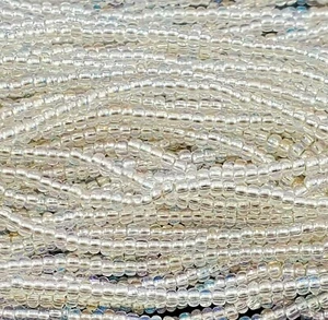Cuentas de semillas de vidrio checo tamaño 11/0 "IRIS DE CRISTAL FORRADO DE PLATA" 1 Hank - Imagen 1 de 6