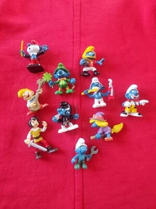 Smurf Figurines Vintage Set Of 10 - Picture 1 of 15