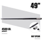 Reliable 49in Hay Spike Bale Spear 4500lb Load Capacity Quick Attach Sleeve Nuts