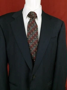 Hickey Freeman Loro Piana italienischer Woll Sport Mantel blau Nadelstreifen 42 lang 42 L - Bild 1 von 11