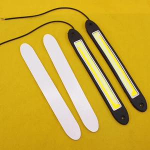 2x 6W Dual Color COB LED Car Running Fog Lamp Strips DRL & Turn Signal Light - Picture 1 of 4