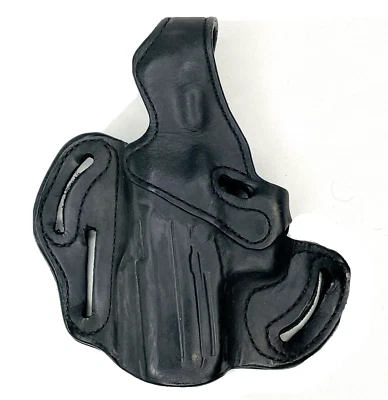 DeSantis Holster 31L F3 FFDO LH OWB Black Leather H&K P2000 Padlock Hole - Image 1 of 4