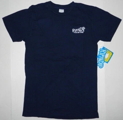 RIPNDIP The Great Wave Of Nerm Navy Cat Tee Shirt New - Image 1 of 2