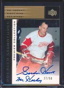 2003 UPPER DECK PREMIER GORDIE HOWE GOLD SIGNATURES AUTO AUTOGRAPH 37/50! - Picture 1 of 2