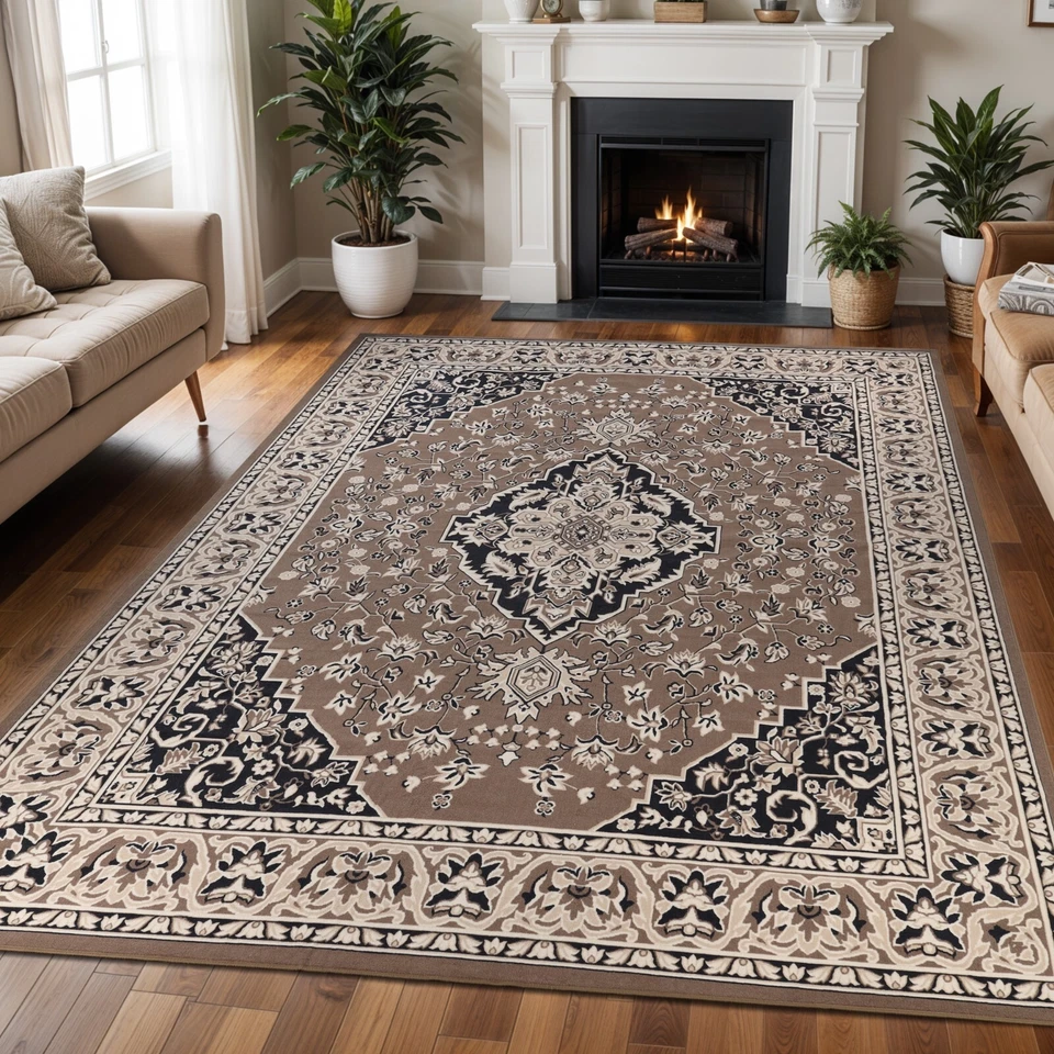 Glendale Traditional Floral Medallion Washable Indoor Area Rugs or Runner Rug - Image 1 of 1