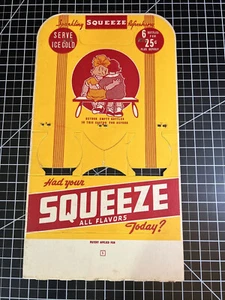 Letrero de exhibición de soporte de bebida de refresco exprimible publicidad original vintage de los años 30 nuevo de stock - Imagen 1 de 17