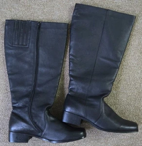 Stivali al ginocchio The Vermont Country Store taglia 9W pelle nera usati in ottime condizioni/mai indossati? - Foto 1 di 18
