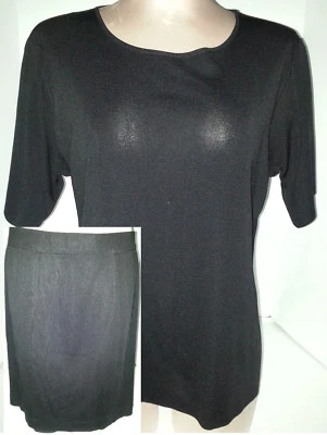 MISOOK Mujer 2 Piezas Falda Traje Conjunto Manga Corta Blusa Suéter Negro Grande XL Foto 1 de 4
